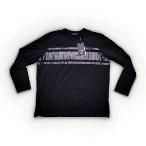 Harley-Davidson Mens Chest Stripe SLIM-FIT Black Long Sleeve T-Shirt Men's 3XL